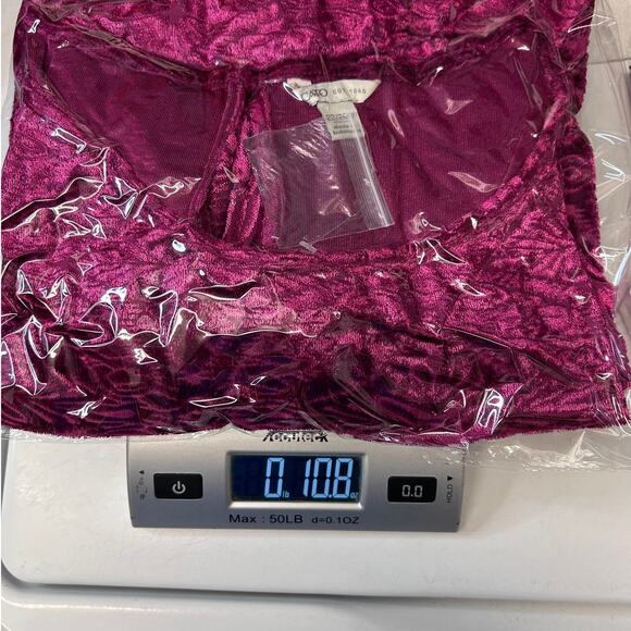 Cato Magenta Velvet Velour Blouse Top | Damask Pattern Tunic | Plus Size 22W/24W - Picture 11 of 11